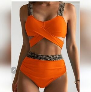 NEW Shein 4x orange bikini set
